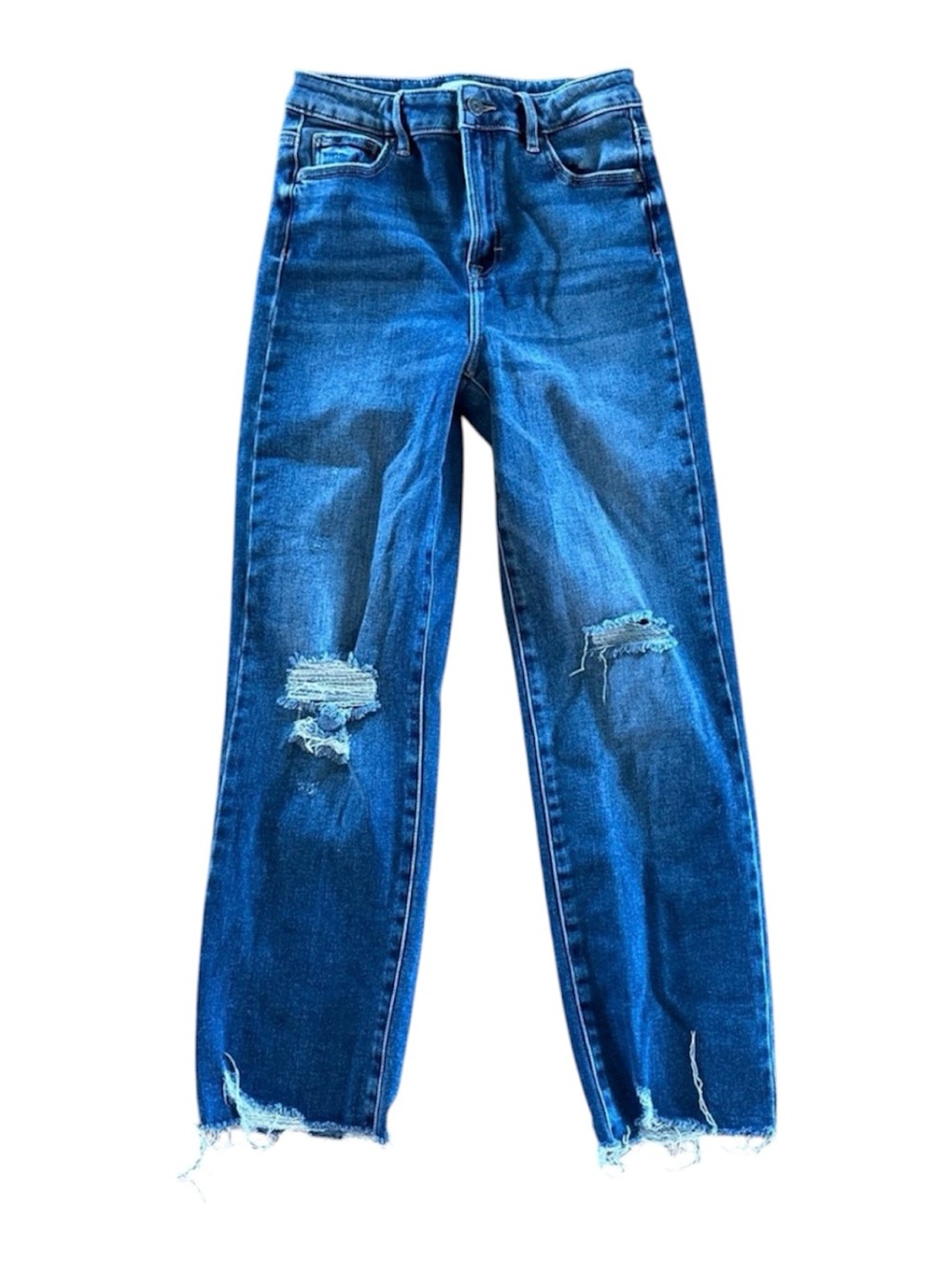 Classic High-Rise Distressed Blue Women’s Jeans Hidden size 26